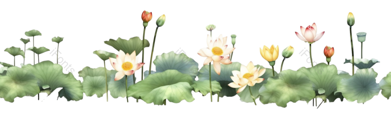 叶子图片,清新元素,荷花PNG,户外免抠素材
